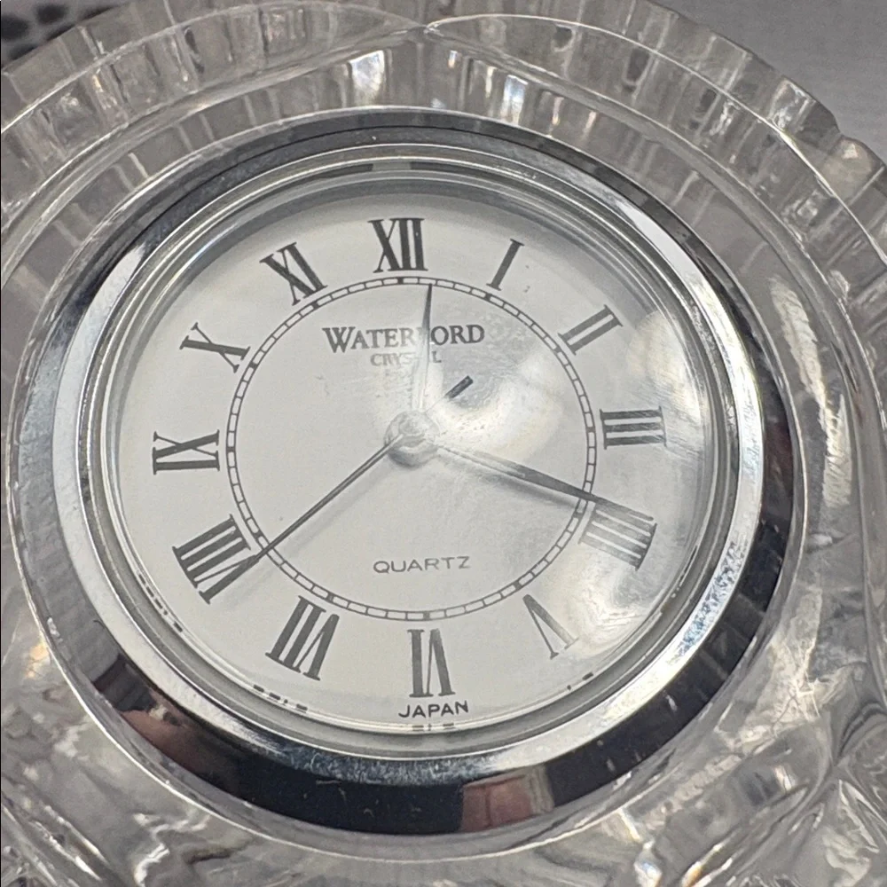 Waterford Crystal Clock with Black and Silver Details